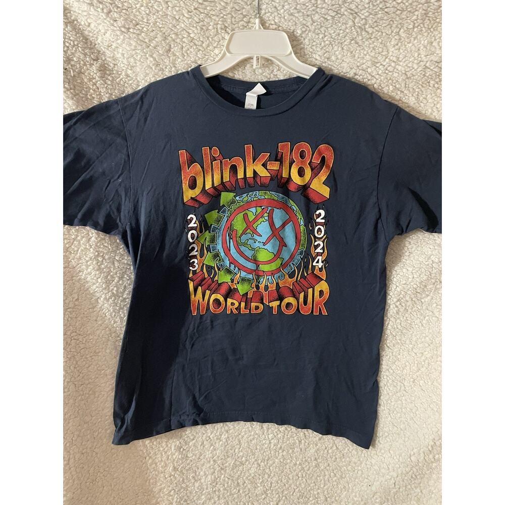 Blink-182 Tultex Shirt Mens Large Gray World Tour 2023 2024 Back Hit Grunge Y2K